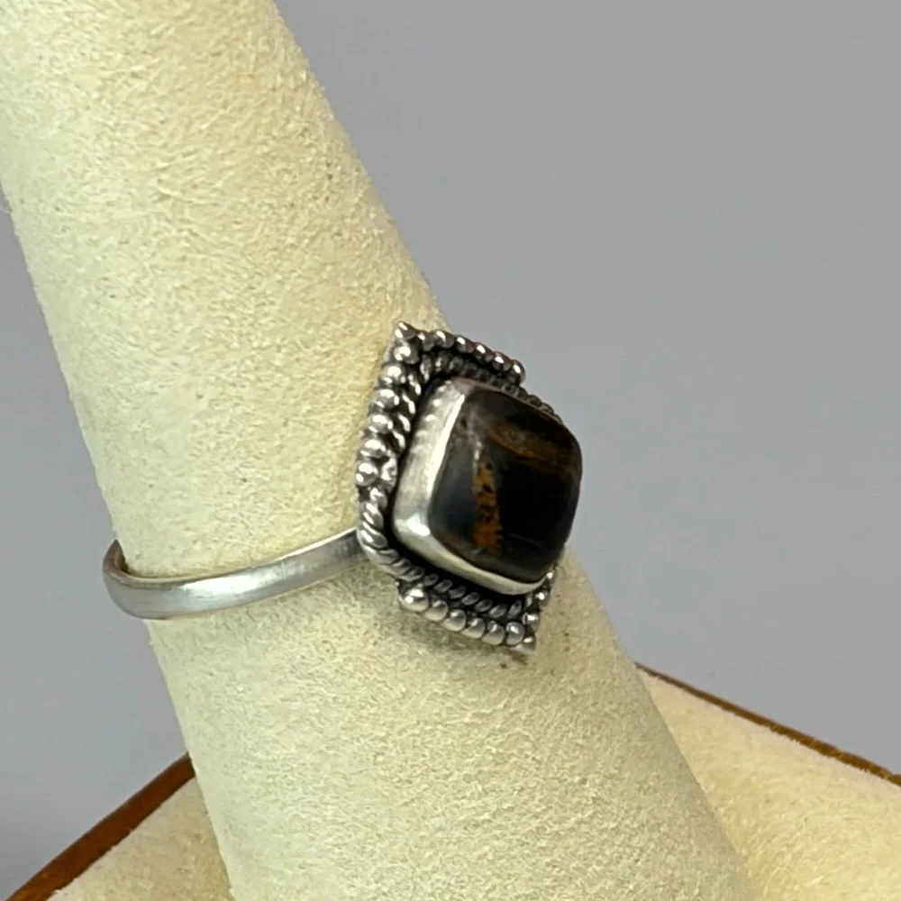 925 Sterling Silver Black Jack Turquoise Ring
